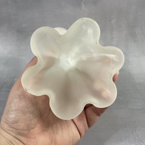 Bougeoir en verre dépoli en forme d'ange portant la bougie Haut.~19cm