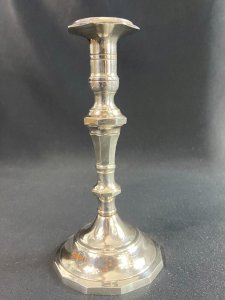 Silver-plated bronze candlestick in Regency style