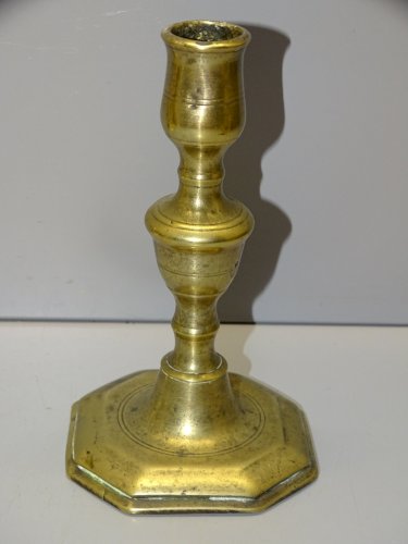 -BOUGEOIR HAUTE EPOQUE BRONZE ou LAITON CANDELABRE LOUIS XIV COLLECTION   D