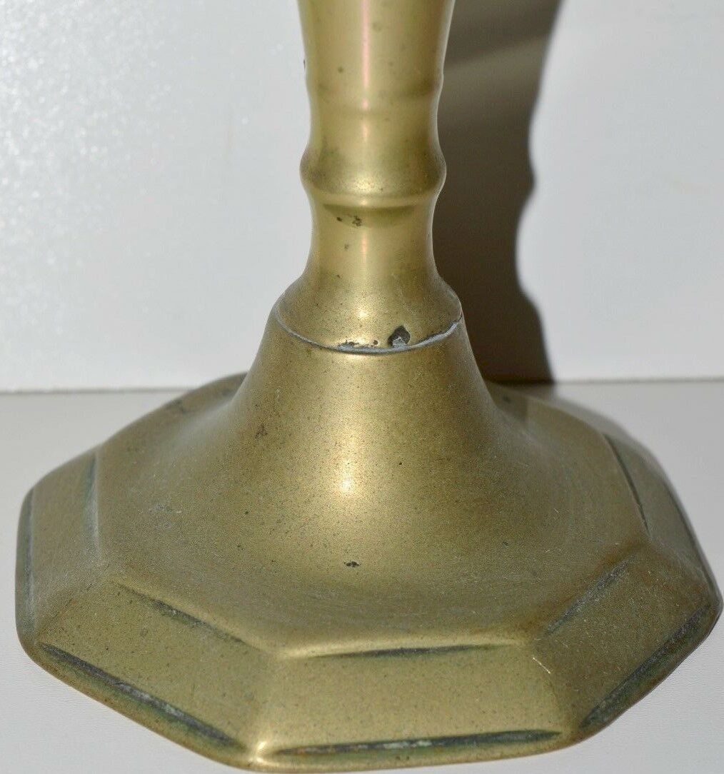 Lampe Gros Bougeoir Bronze Doré Louis XIII Ancien Pique Cierge XIV