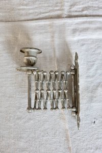 Vintage telescopic wall candle holder in silver-plated metal