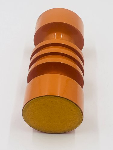 Bougeoir orange seventies en bois