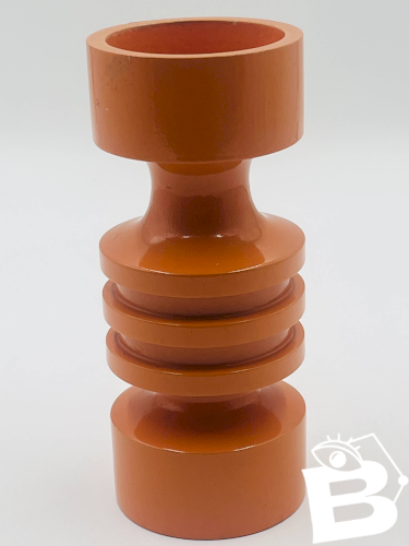 Bougeoir orange seventies en bois