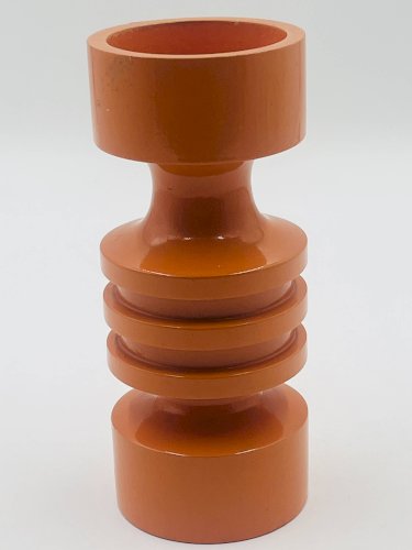 Bougeoir orange seventies en bois