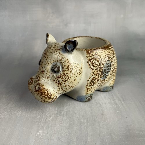 Bougeoir photophore petit hippopotame en céramique japonaise Pier Import