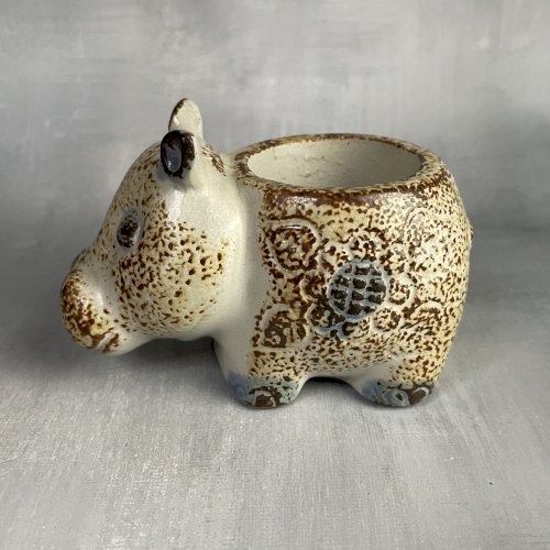 Bougeoir photophore petit hippopotame en céramique japonaise Pier Import