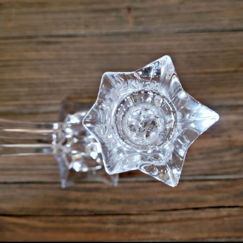 Bougeoir Villeroy et Boch en cristal, forme détoile pour 2 chandelles