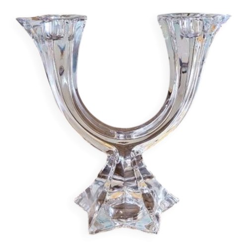 Bougeoir Villeroy et Boch en cristal, forme détoile pour 2 chandelles