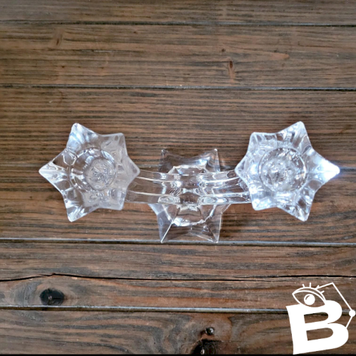 Bougeoir Villeroy et Boch en cristal, forme détoile pour 2 chandelles