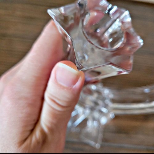 Bougeoir Villeroy et Boch en cristal, forme détoile pour 2 chandelles