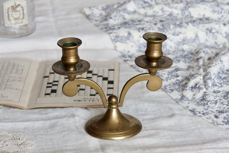 Bougeoir vintage en laiton