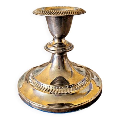 Bougeoir vintage métal argenté pour chandelle