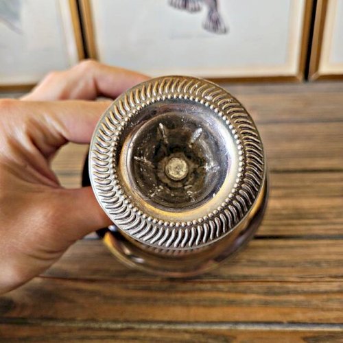 Bougeoir vintage métal argenté pour chandelle