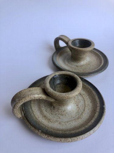 Bougeoirs en grès artisanales 