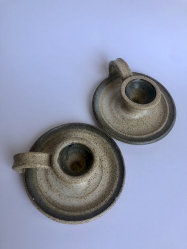 Bougeoirs en grès artisanales 