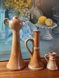 Bougeoirs en grès vintage