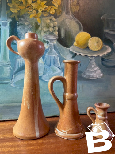 Bougeoirs en grès vintage