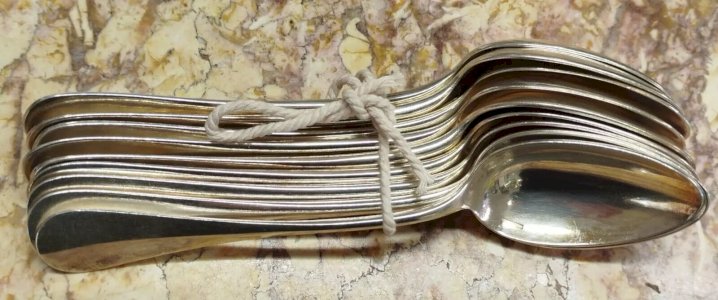 BOULANGER UNIPLAT Lot de 9 CUILLERES Metal Argenté Orfevre 7VitC 19/12