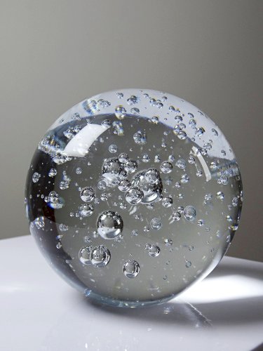 Boule de cristal presse papier sulfure globe en cristal bullé vintage