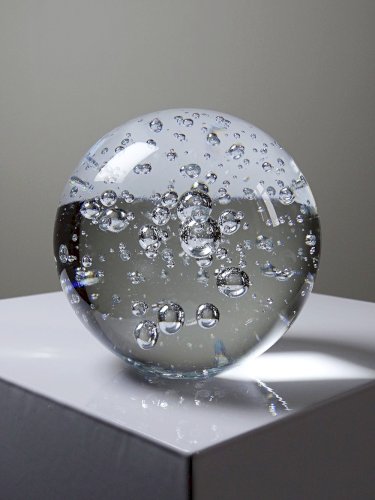 Boule de cristal presse papier sulfure globe en cristal bullé vintage
