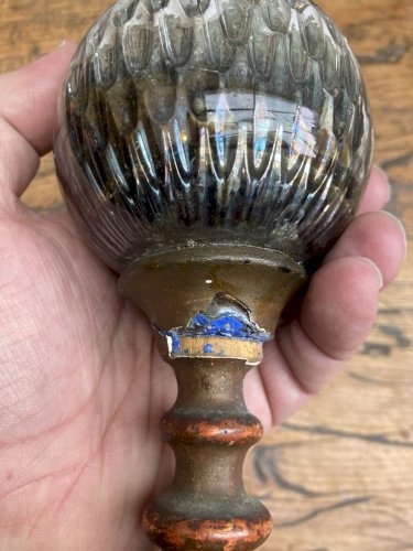 Boule de rampe 1900 d'escalier en Christal Architecture Base Bois Verre