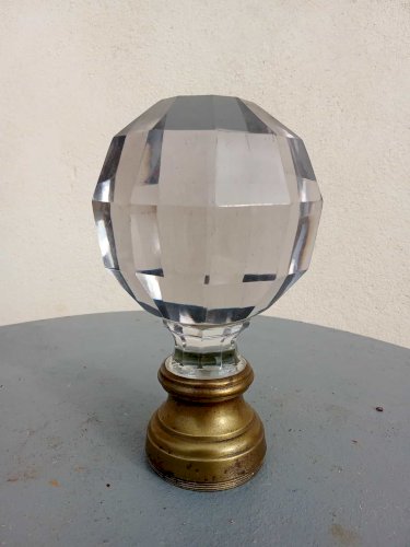 Boule d'escalier Cristal et bronze XIXe