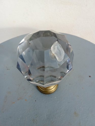 Boule d'escalier Cristal et bronze XIXe