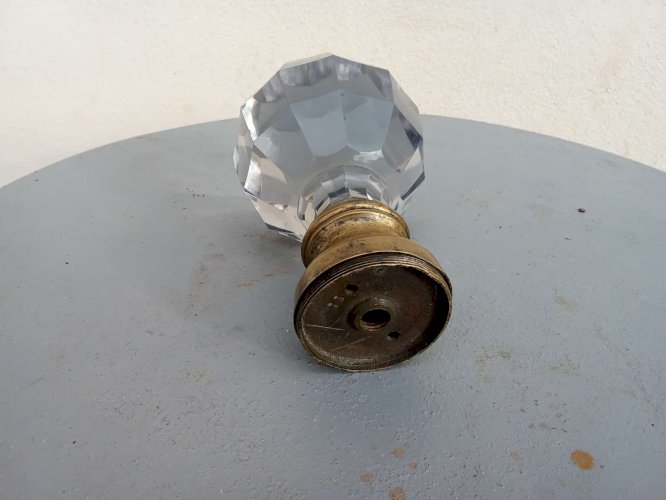 Boule d'escalier Cristal et bronze XIXe