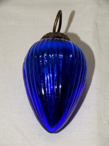 CHRISTMAS TREE GLASS BALL cobalt BLUE COLOR COLLECTION D