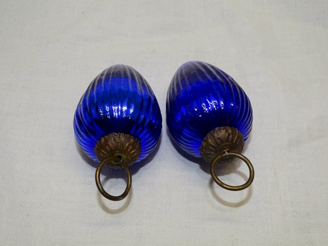 - BOULE POUR SAPIN DE NOEL EN VERRE  couleur BLEU COBALT COLLECTION déco    D