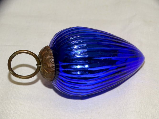 - BOULE POUR SAPIN DE NOEL EN VERRE  couleur BLEU COBALT COLLECTION déco    D