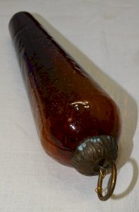 CRACKED GLASS CHRISTMAS TREE BALL Amber PINE CONE D
