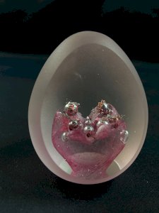 Sulfide ball paperweight signed Klein Baccarat possible pair