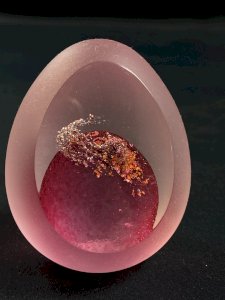 Sulfide glass paperweight signed Klein Baccarat possible pair