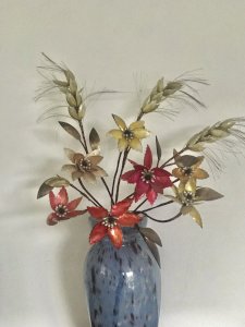  Colorful Mother-of-Pearl Flower Bouquet Interior Fashion Store Decoration 1950 Vintage