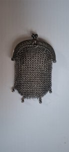 XIXth century silver mesh purse