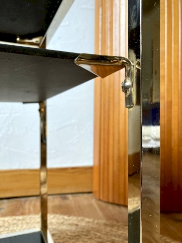 Bout de canapé en métal doré, dans le goût de la maison Jansen, années 1970