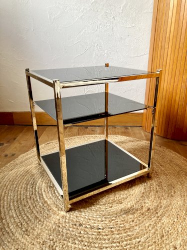 Bout de canapé en métal doré, dans le goût de la maison Jansen, années 1970