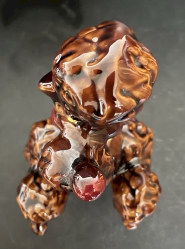 bouteille carafe céramique caniche kitch  A.FERLAY Vallauris vintage humour