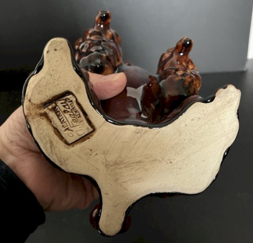 bouteille carafe céramique caniche kitch  A.FERLAY Vallauris vintage humour