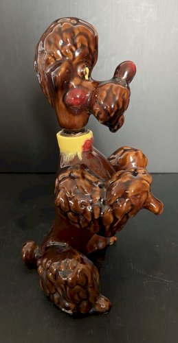 bouteille carafe céramique caniche kitch  A.FERLAY Vallauris vintage humour