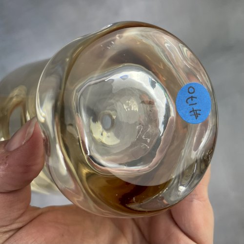 Bouteille carafe orangé avec reflets DLG Vannes le Chatel Haut.~19cm