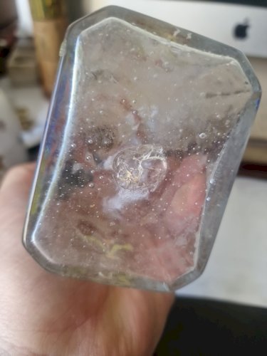 Bouteille en Verre  Peinte  à la Main Carafe Antique