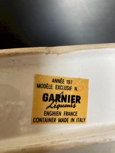 Bouteille Liqueur Garnier Enghien Paris Jockey Cheval vintage italie collection