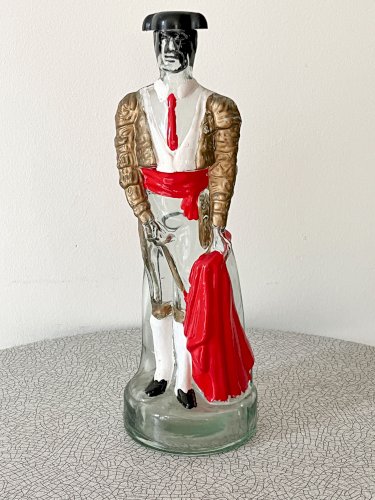 Bouteille liqueur vide représentant un toréro espagnol, vintage