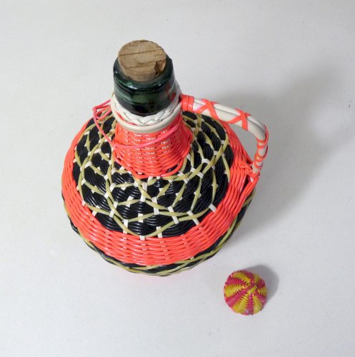 Bouteille scoubidou vintage TBE 34cm