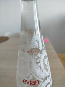 Evian bottles