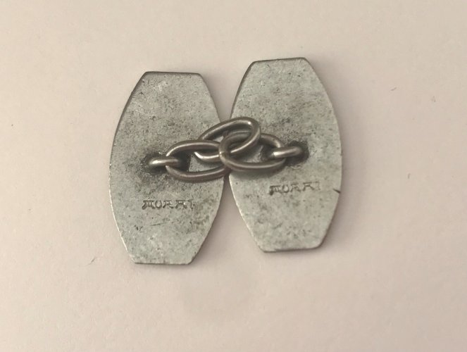 Bouton De Manchettes Murat Émaillé Art Déco Géométric Vintage Modernist Cuffling