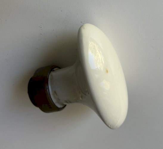 bouton poignee de porte ancienne en porcelaine et laiton limoges n° 7