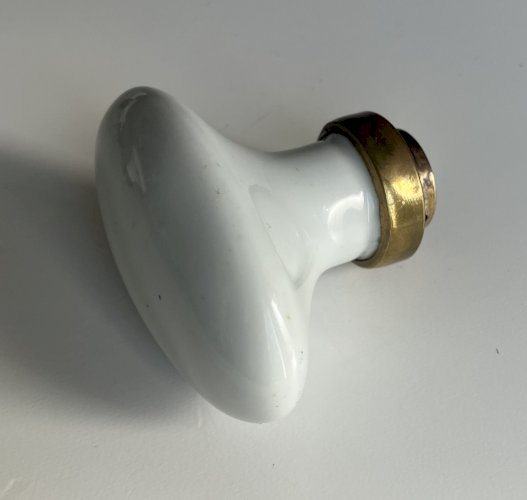 bouton poignee de porte olive en porcelaine et laiton n° 6